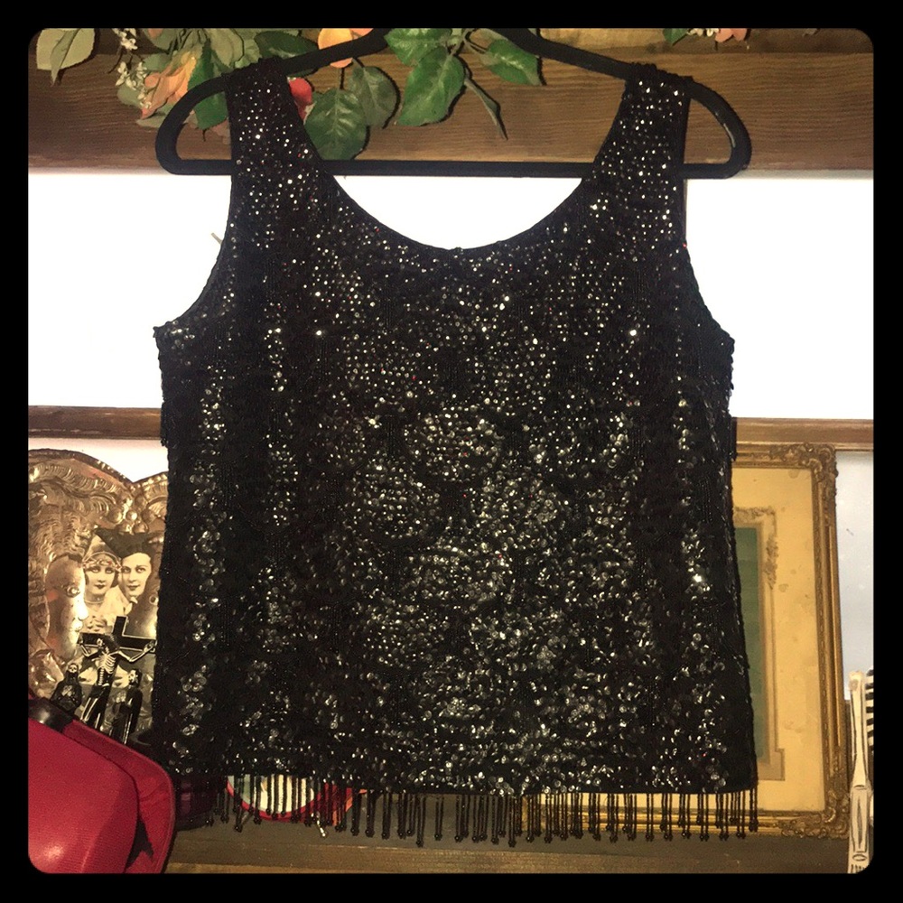Vintage 20s Style Beaded Flapper Top